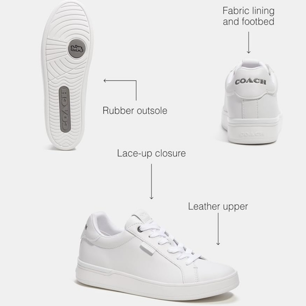 Coach White Leather Sneakers - Picture 3 of 7
